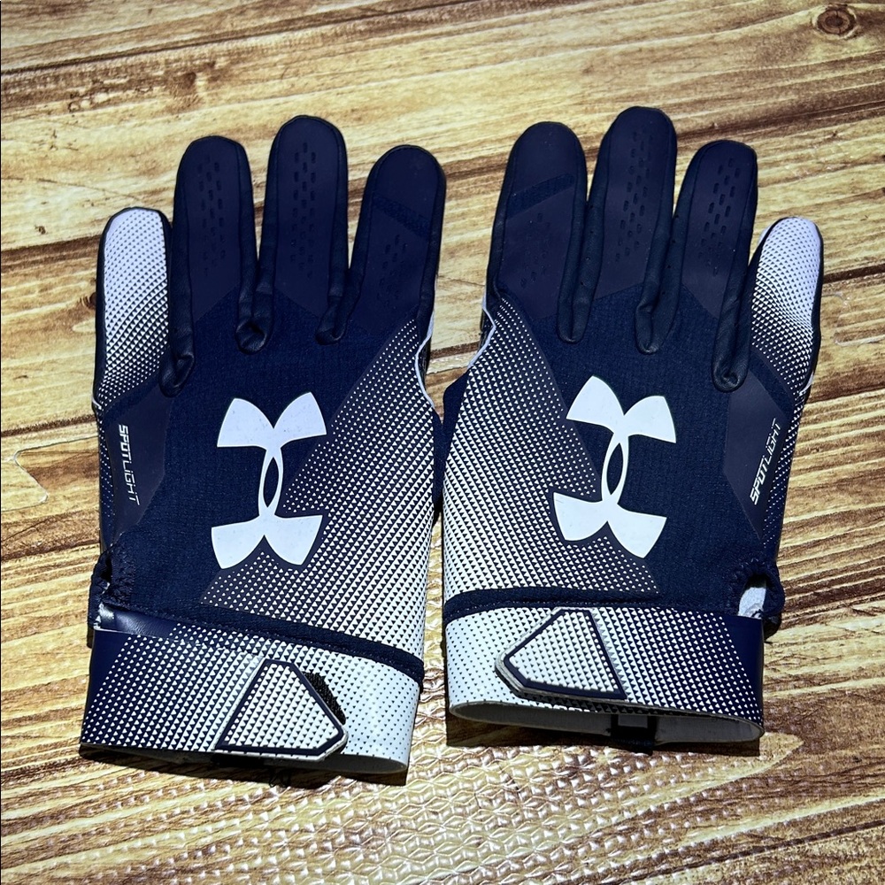 Under Armour Dark Blue and White Training Grip Gloves